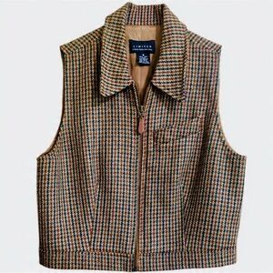 The Limited® 100% WOOL Multicolor Houndstooth Vest